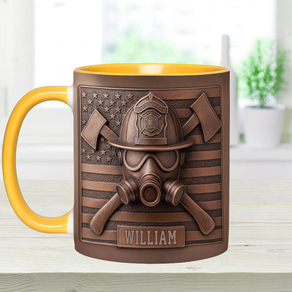 Proud Firefighter - Personalized Firefighter Accent Mug