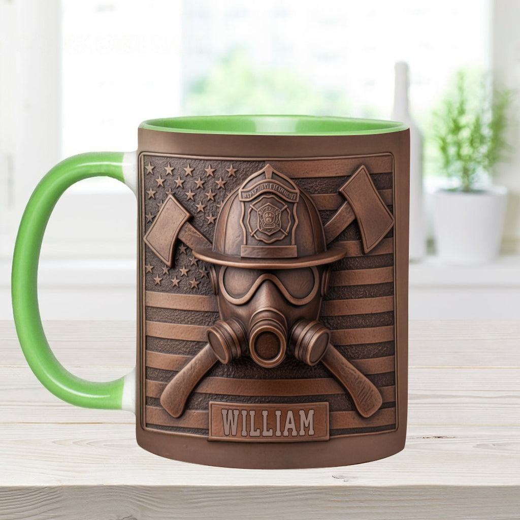 Proud Firefighter - Personalized Firefighter Accent Mug