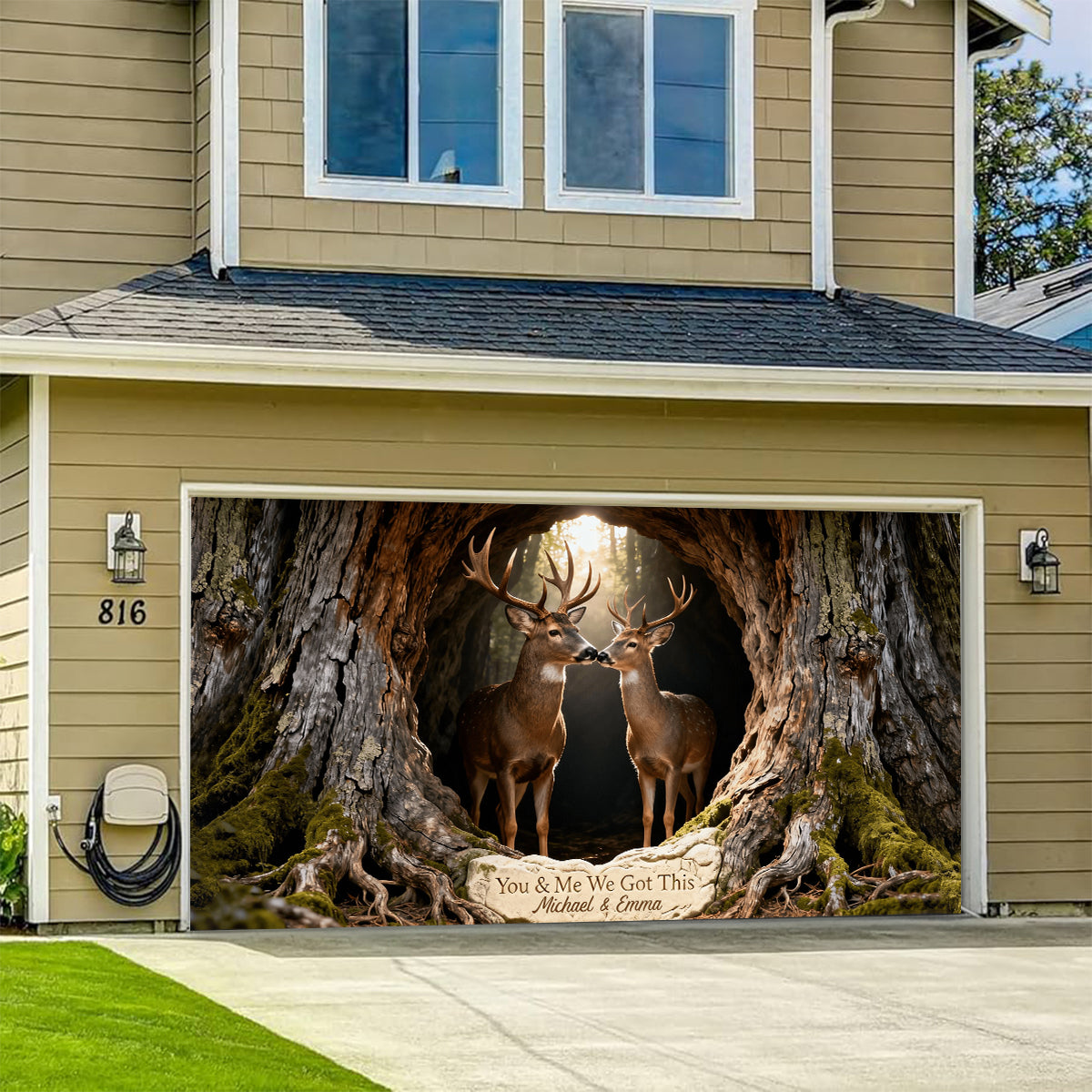 You & Me We Got This - Personalized Hunting Garage Door Banner
