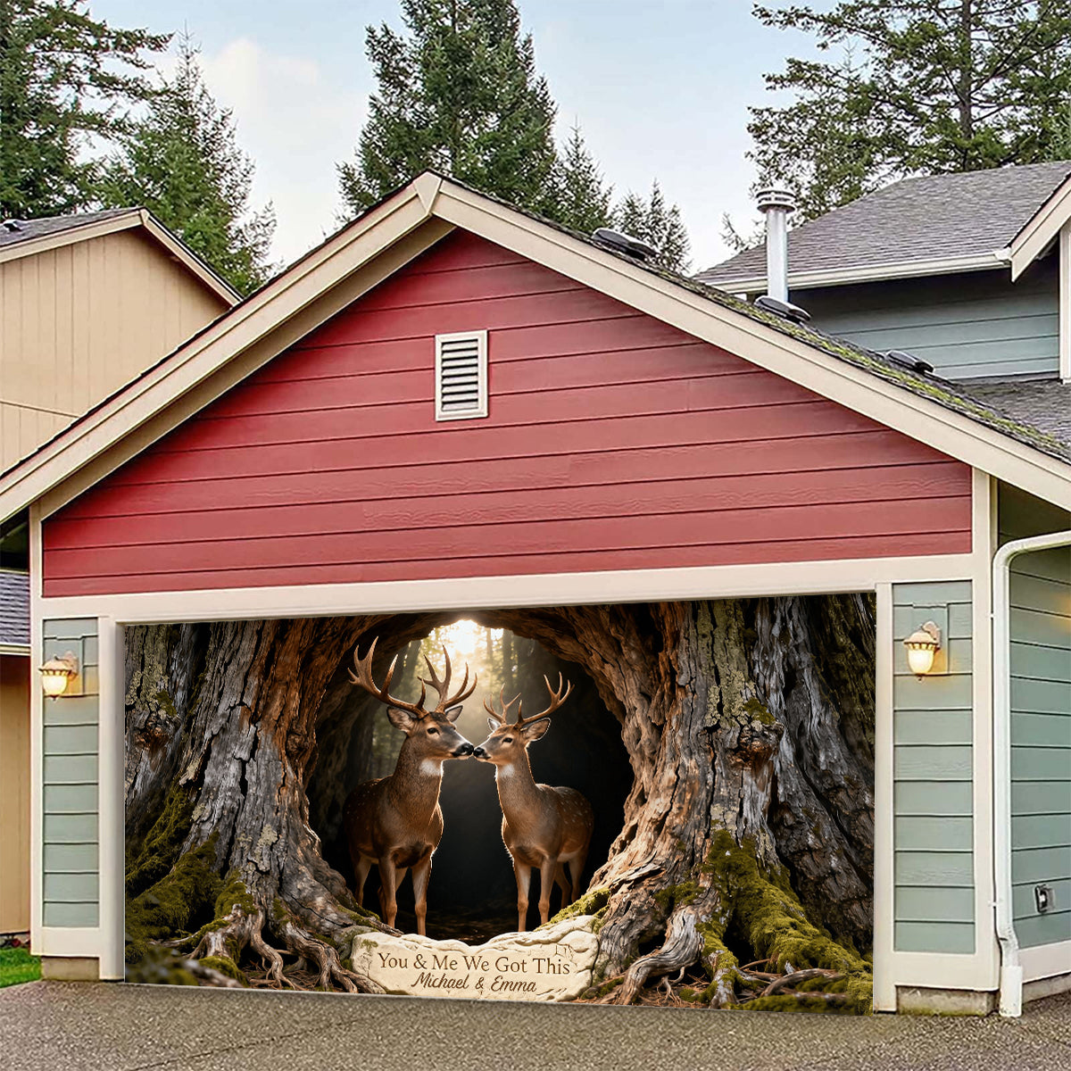 You & Me We Got This - Personalized Hunting Garage Door Banner