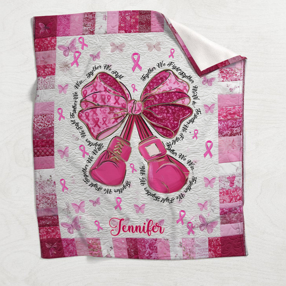 Warrior - Personalized Breast Cancer Awareness Blanket