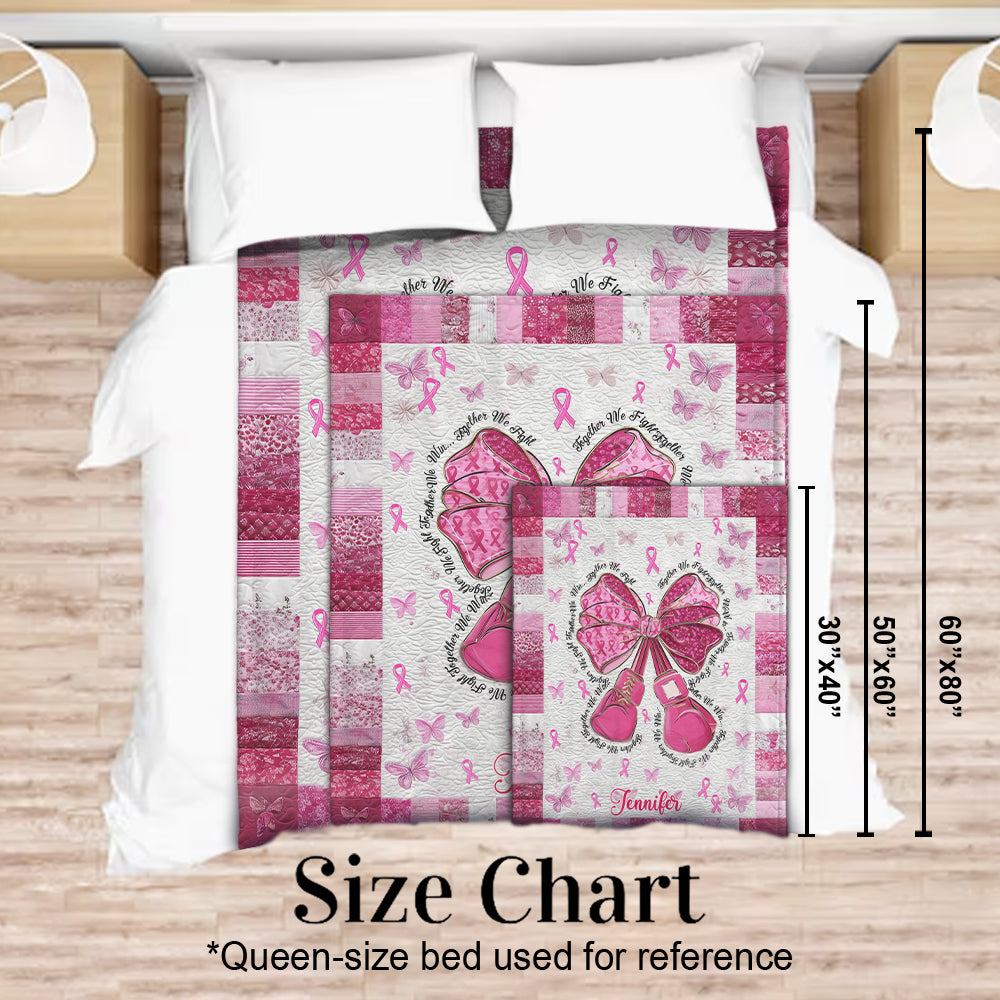 Warrior - Personalized Breast Cancer Awareness Blanket