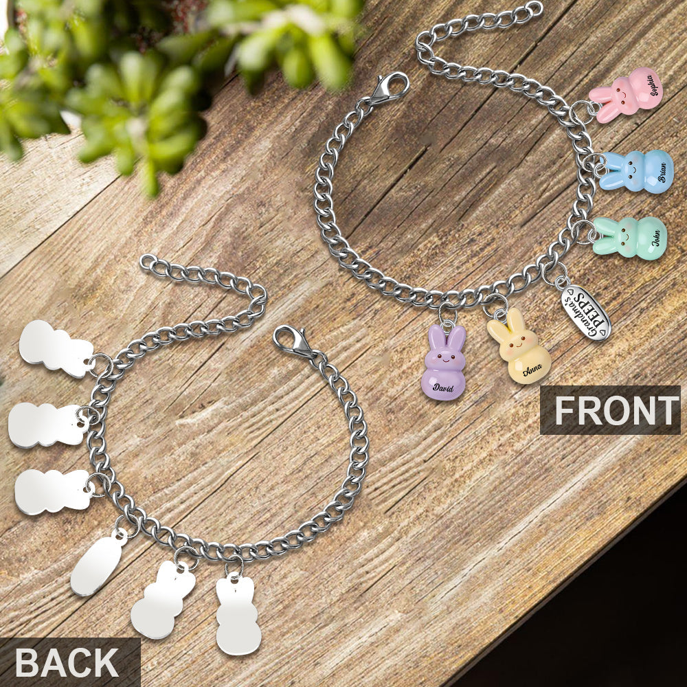 Grandma's Peeps - Personalized Grandma Bracelet With Charms
