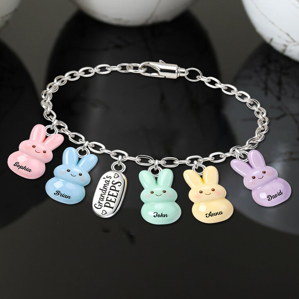 Grandma's Peeps - Personalized Grandma Bracelet With Charms