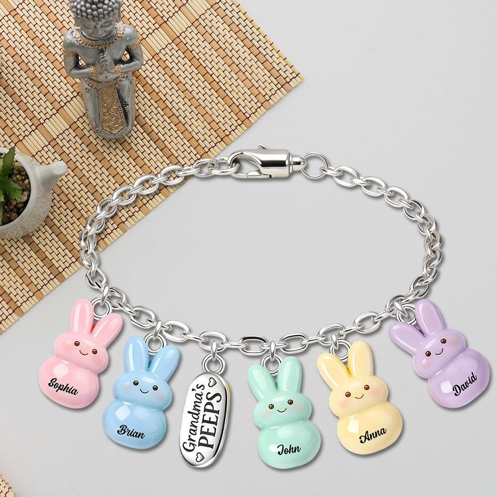 Grandma's Peeps - Personalized Grandma Bracelet With Charms
