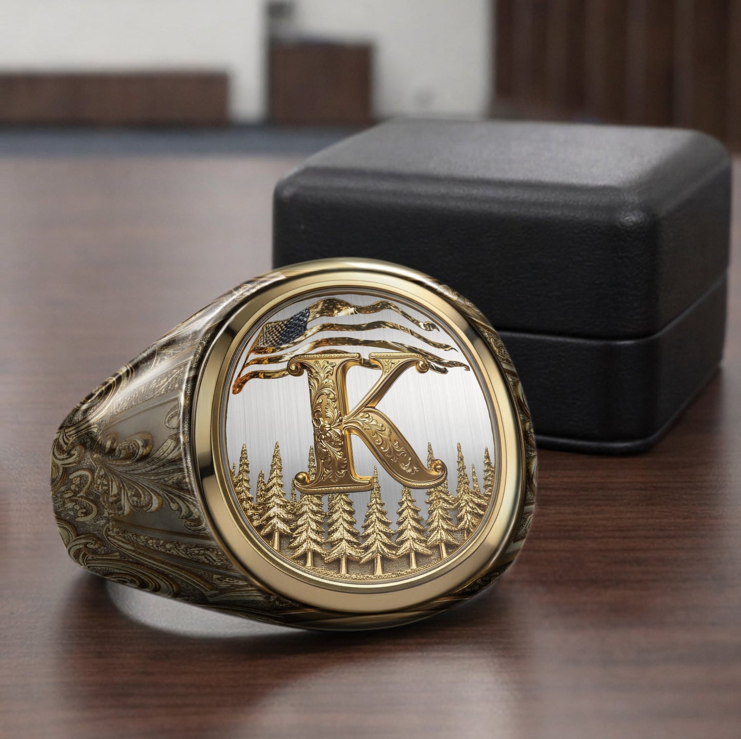 Name Initial Alphabet - Personalized Luxury Signet Ring