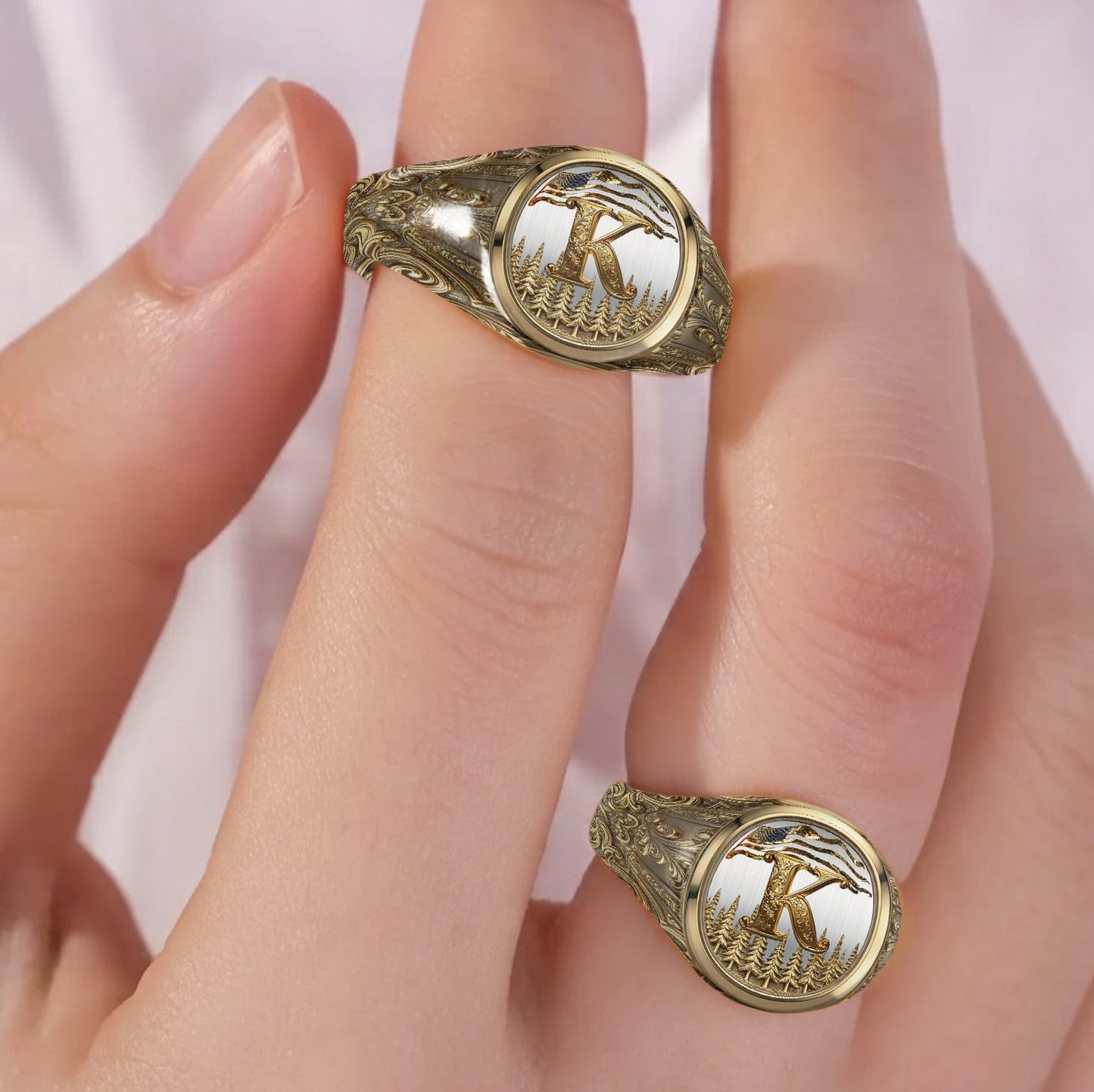 Name Initial Alphabet - Personalized Luxury Signet Ring