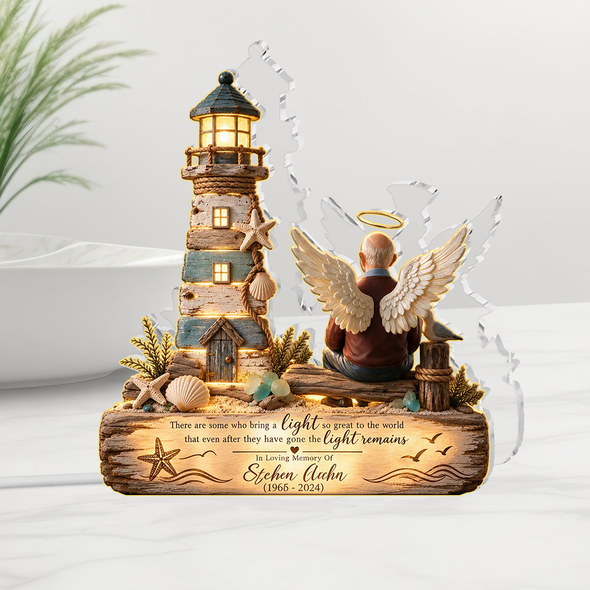 You Light Will Always Remains - Personalized Memorial Acrylic LED Night Light