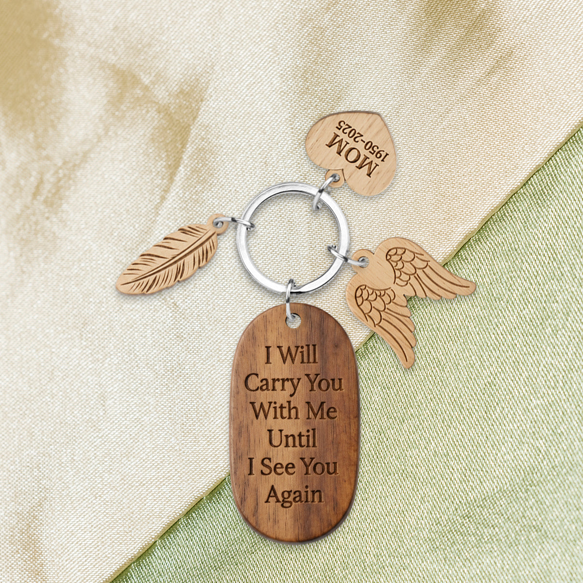 I'll Carry You - Personalized Memorial Keychain With Charms