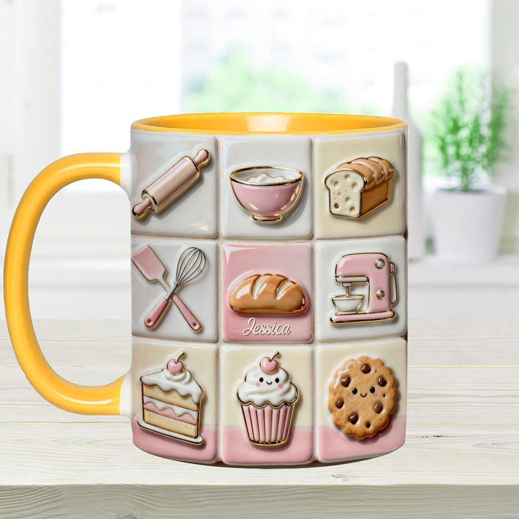 Love Baking Pink - Personalized Baking Accent Mug