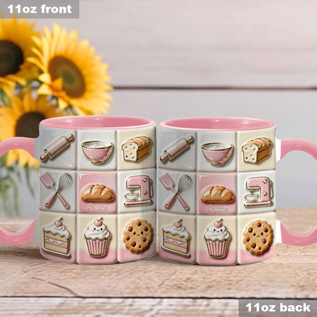 Love Baking Pink - Personalized Baking Accent Mug