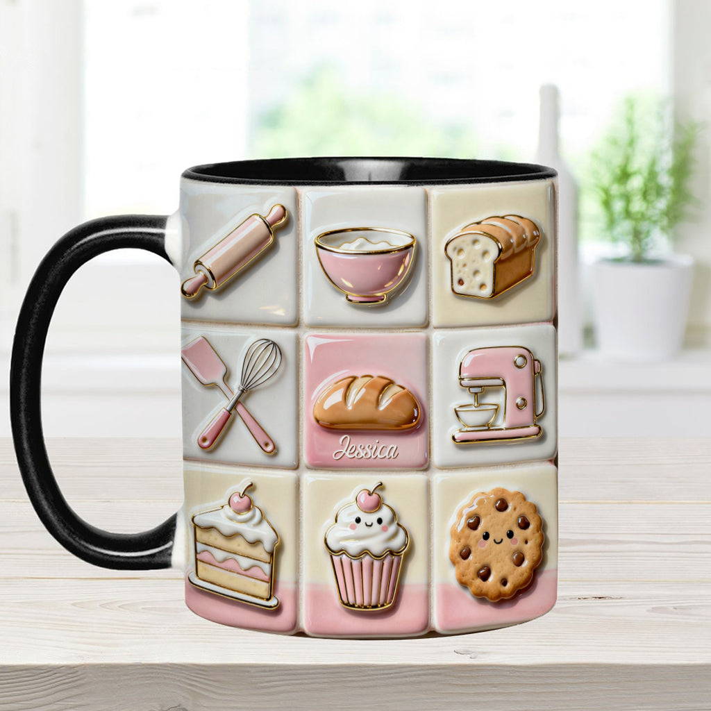 Love Baking Pink - Personalized Baking Accent Mug