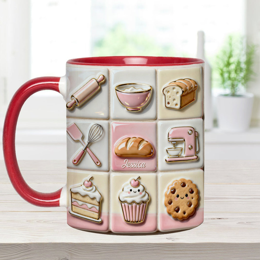 Love Baking Pink - Personalized Baking Accent Mug