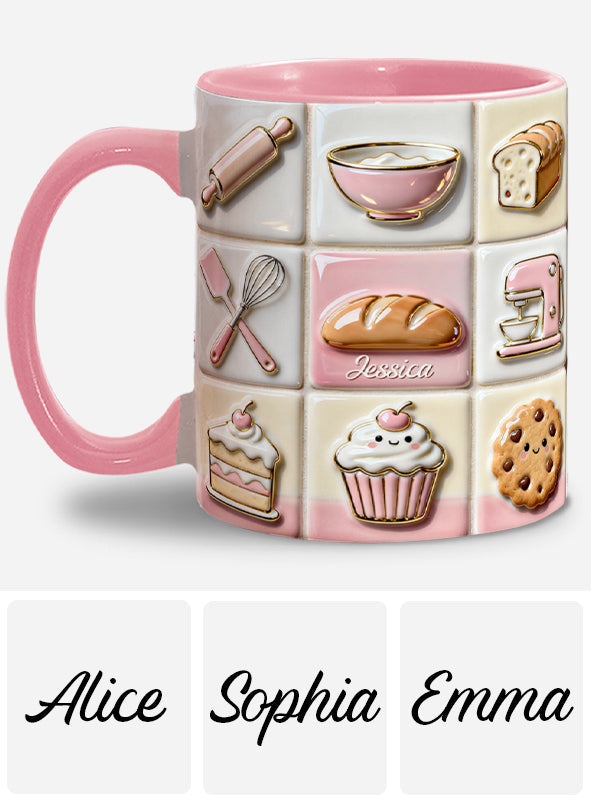 Love Baking Pink - Personalized Baking Accent Mug