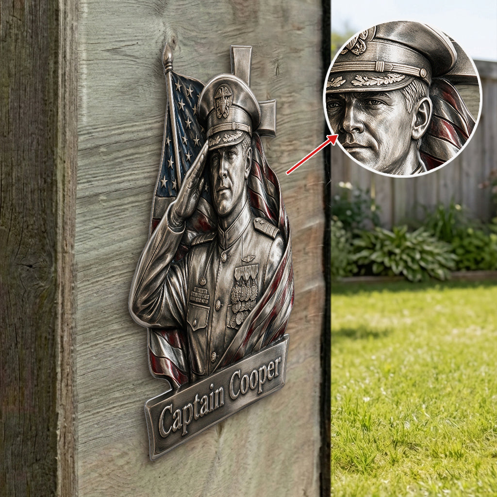 Any Photo - Personalized Veteran 3D Printed Cut Metal Sign