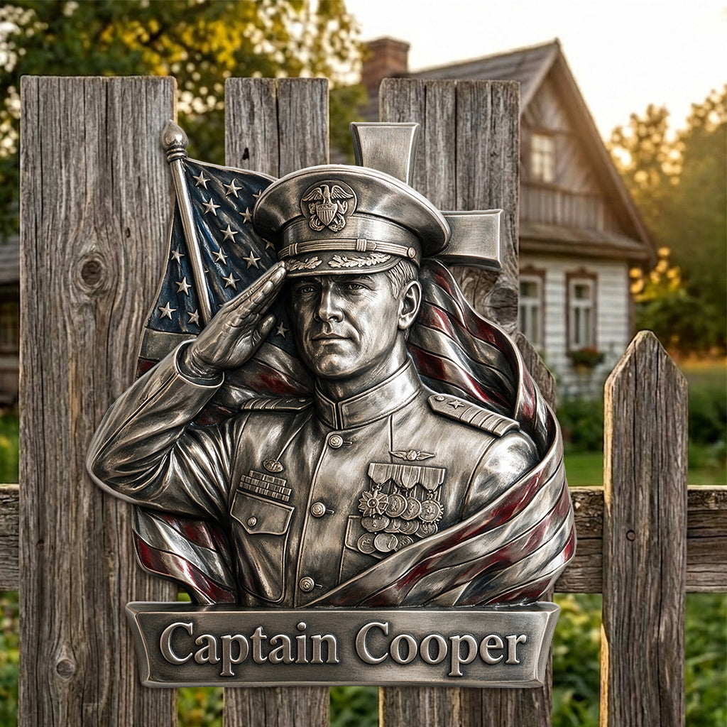 Any Photo - Personalized Veteran 3D Printed Cut Metal Sign
