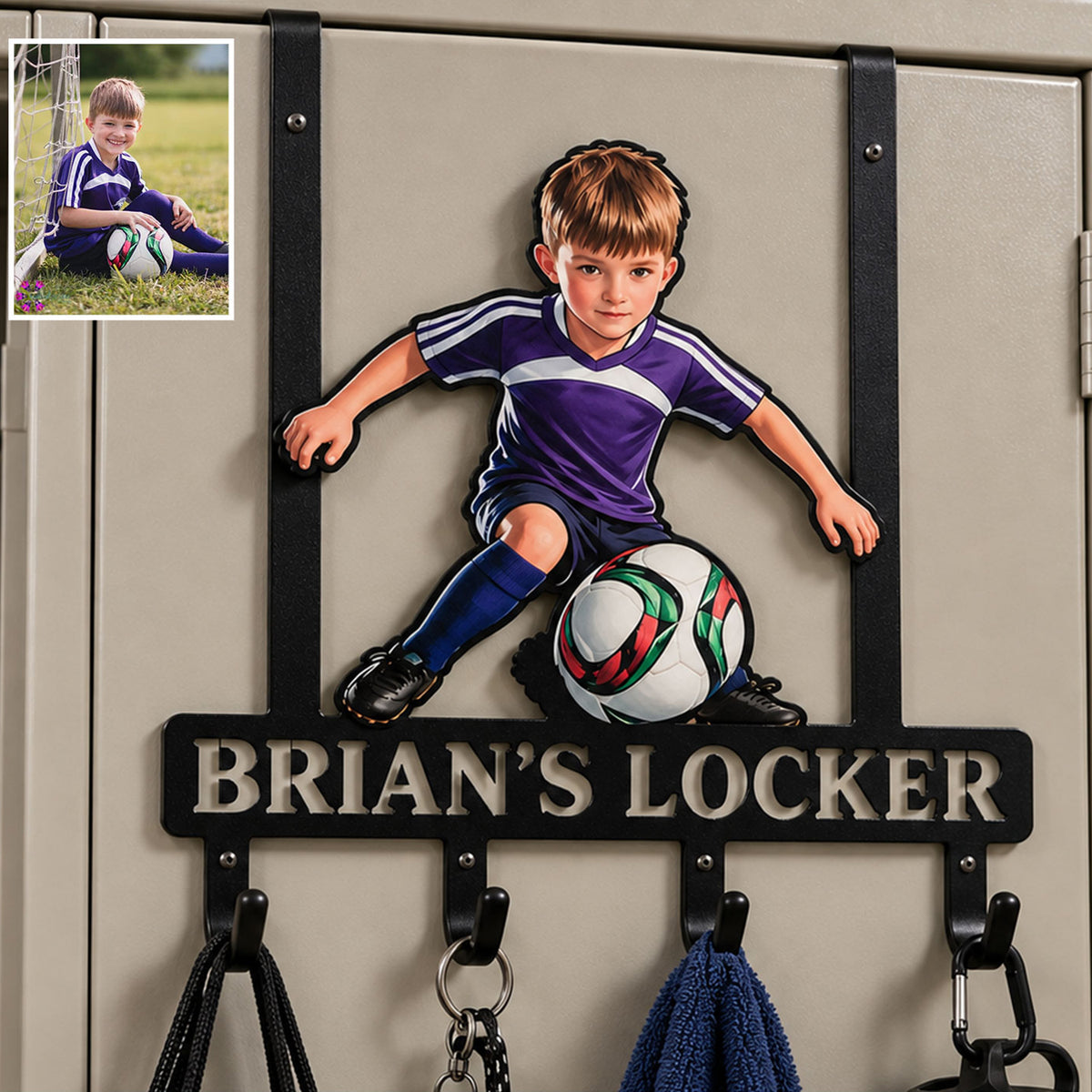 Custom Any Sport, Any Photo - Personalized Basketball Metal Door Hooks