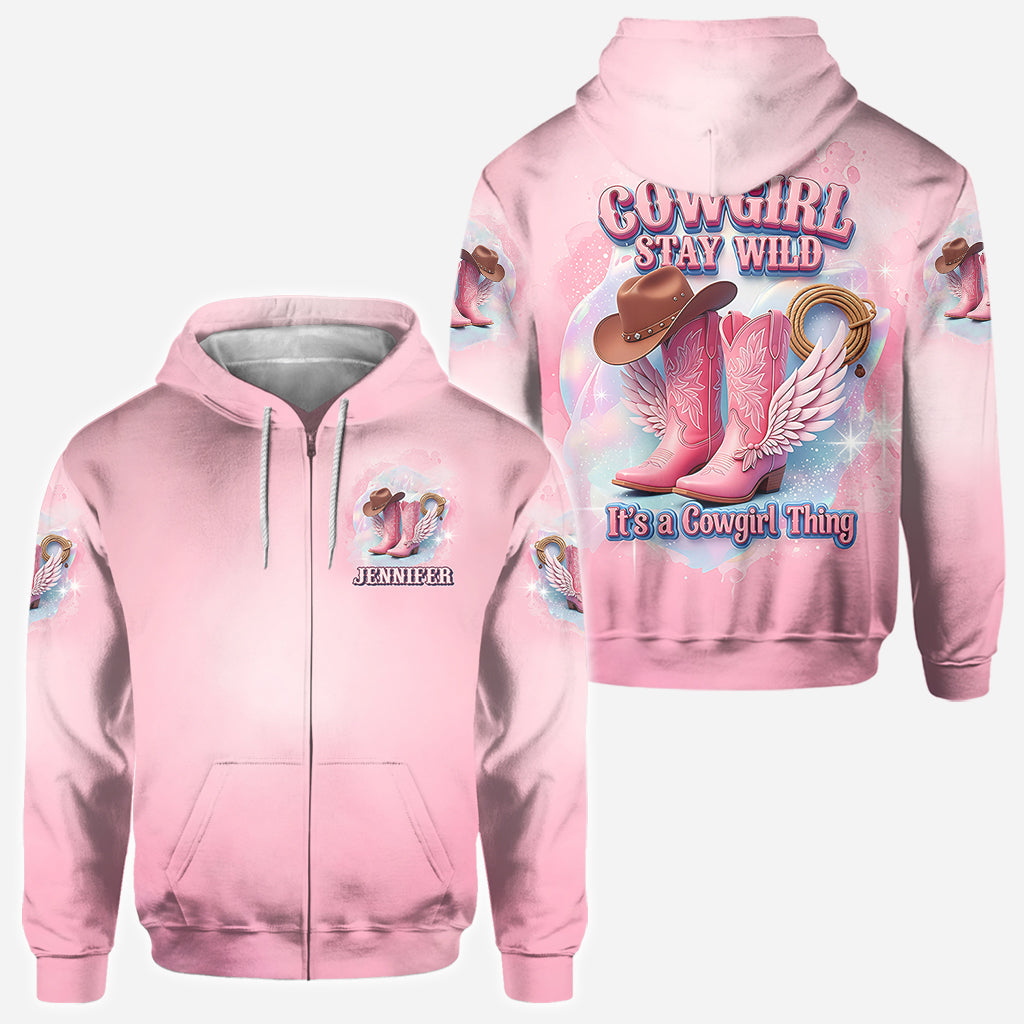 Cowgirl Stay Wild - Personalized Cowgirl All Over Shirt