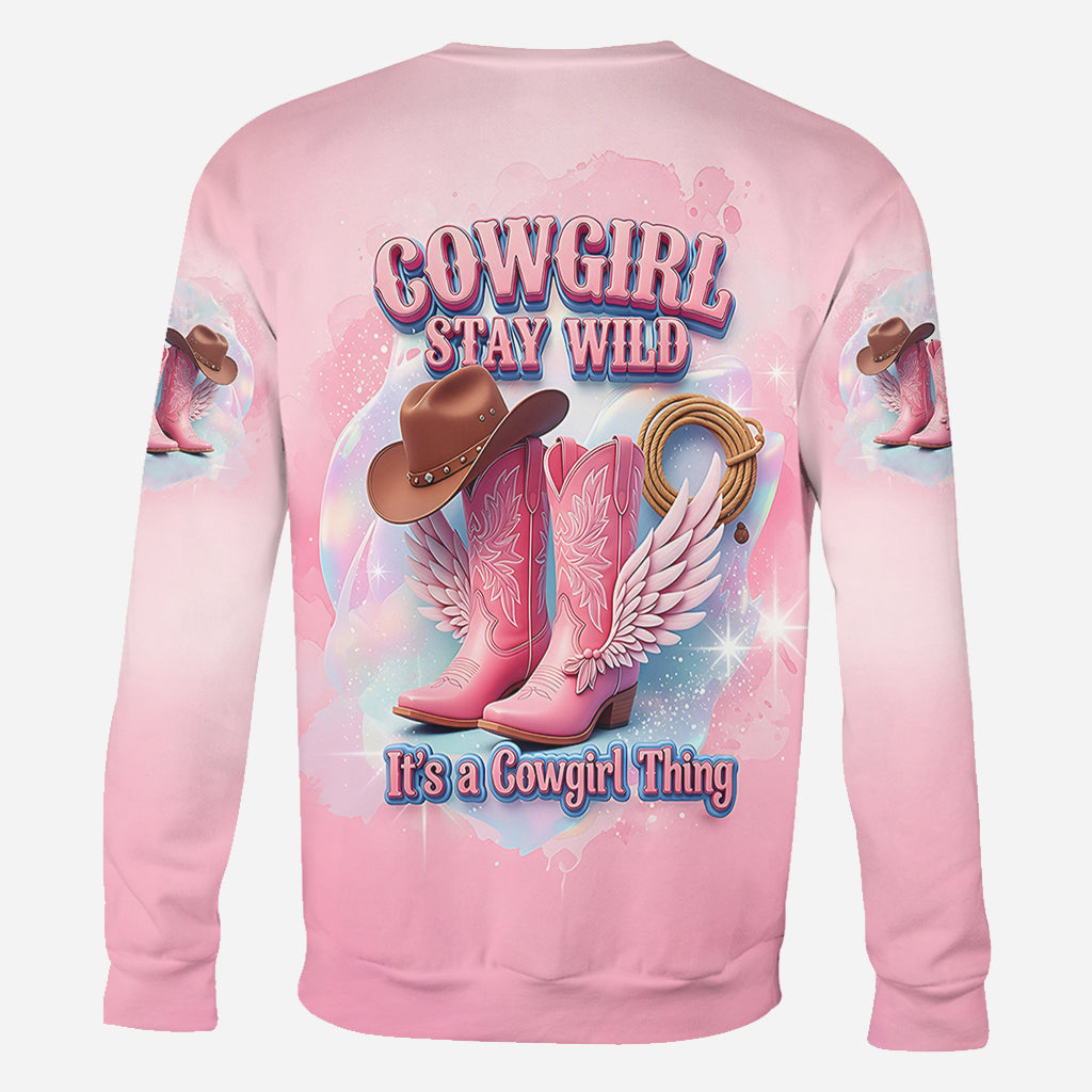 Cowgirl Stay Wild - Personalized Cowgirl All Over Shirt