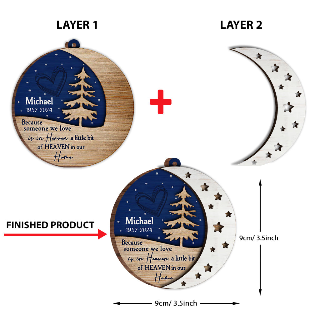 The Sky Looks Different When Someone You Love - Personalized Memorial 2 Layered Wooden Ornament