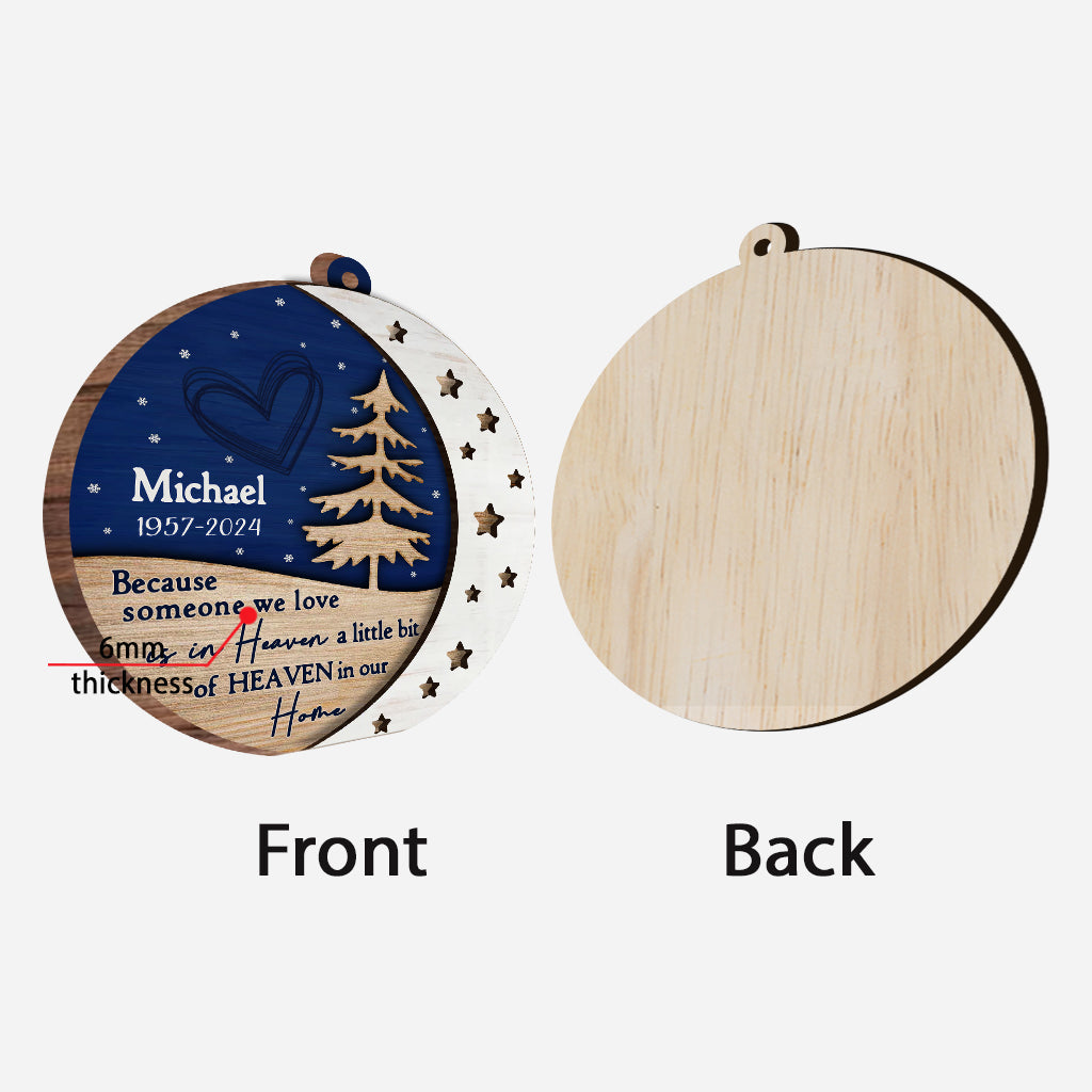 The Sky Looks Different When Someone You Love - Personalized Memorial 2 Layered Wooden Ornament