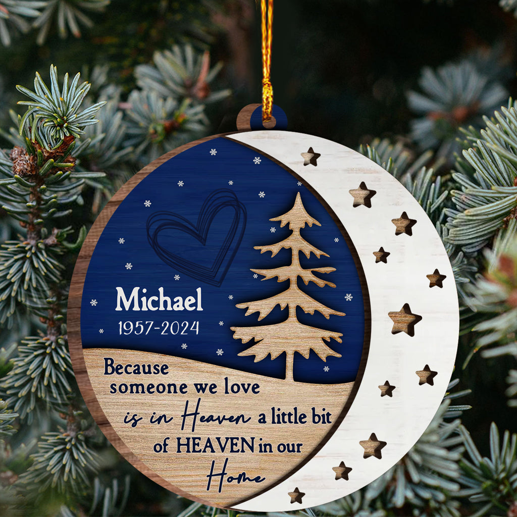 The Sky Looks Different When Someone You Love - Personalized Memorial 2 Layered Wooden Ornament