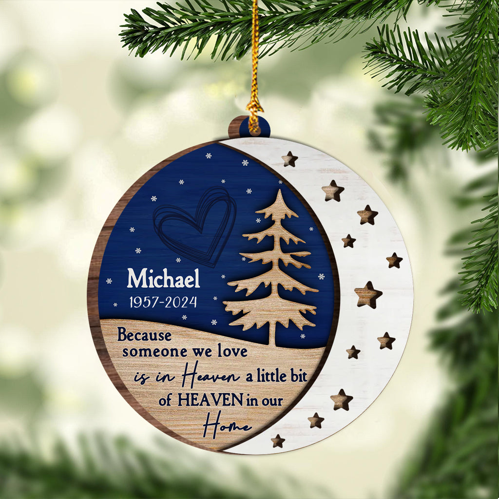 The Sky Looks Different When Someone You Love - Personalized Memorial 2 Layered Wooden Ornament