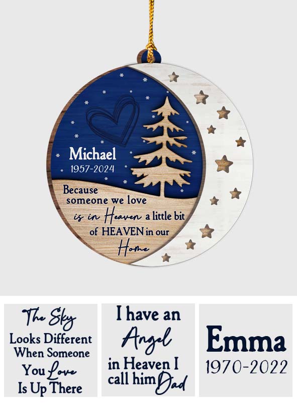 The Sky Looks Different When Someone You Love - Personalized Memorial 2 Layered Wooden Ornament