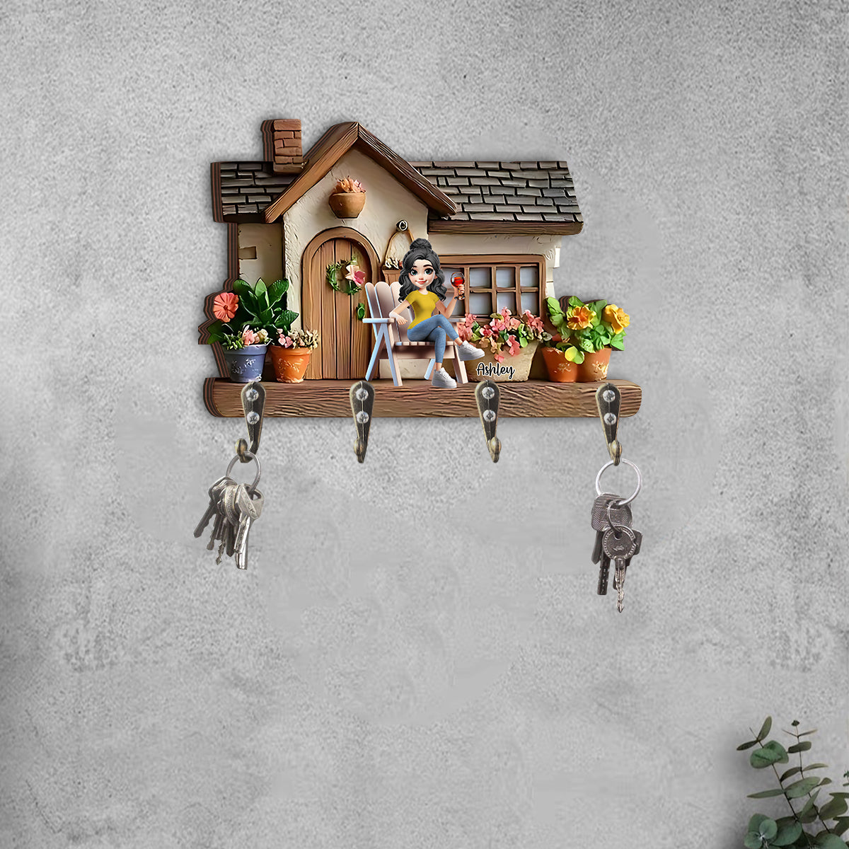 Welcome To My Garden - Personalized Gardening Custom Shaped Key Rack