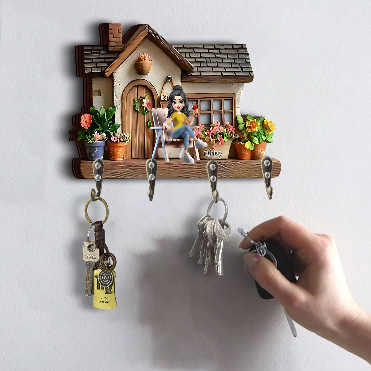 Welcome To My Garden - Personalized Gardening Custom Shaped Key Rack