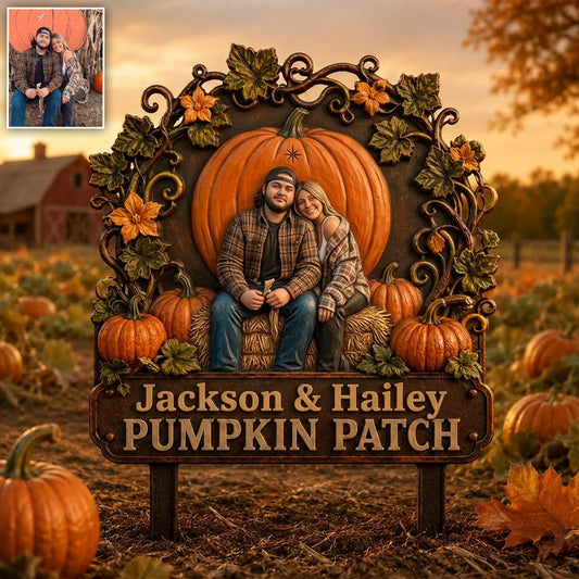 Welcome To Out Pumpkin Patch - Personalized Farmer 3D Printed Cut Metal Sign
