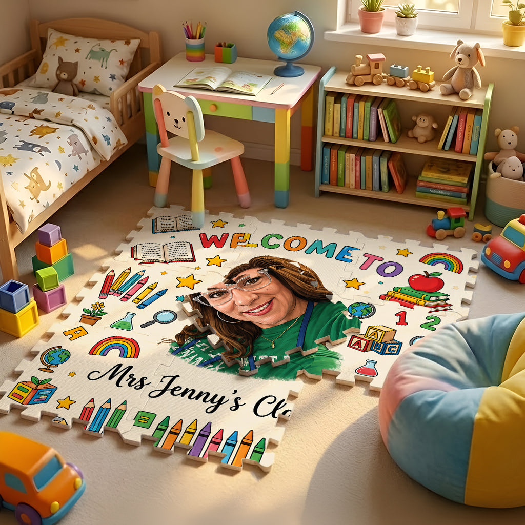 Welcome To Classroom - Personalized Teacher Foam Puzzle Mat