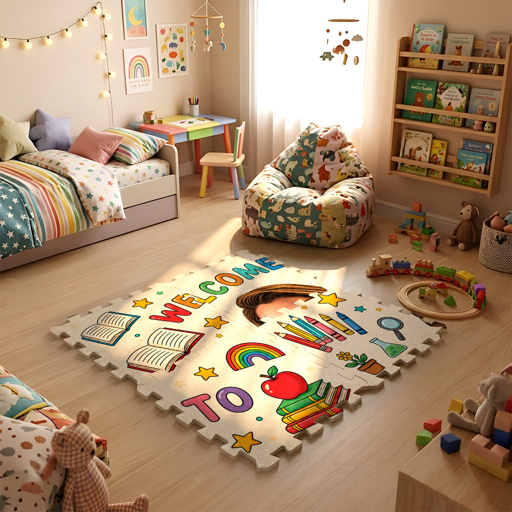 Welcome To Classroom - Personalized Teacher Foam Puzzle Mat