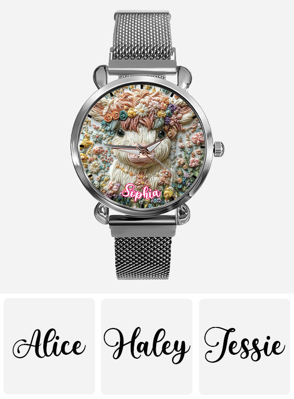 Beautiful Highland Cow - Personalized Highland Cow Women Hand Watch