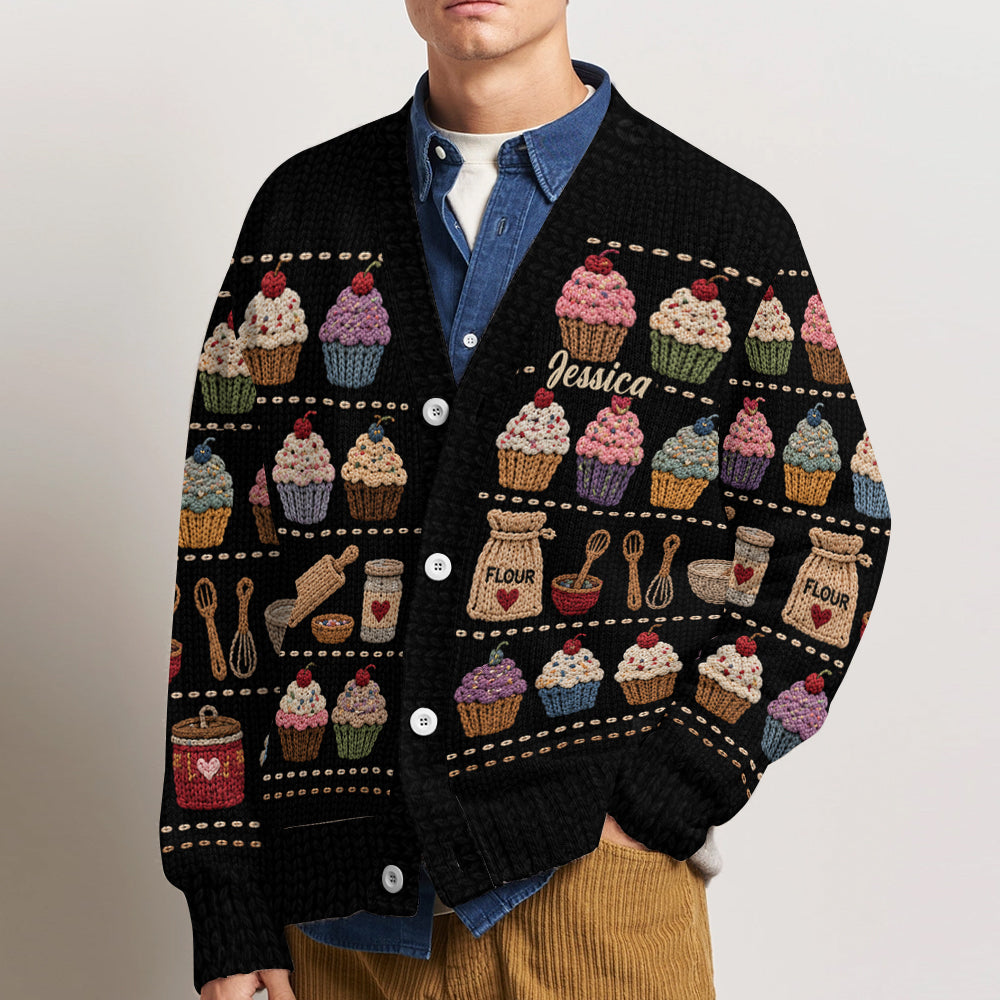 Love Baking - Personalized Baking Cardigan Sweater