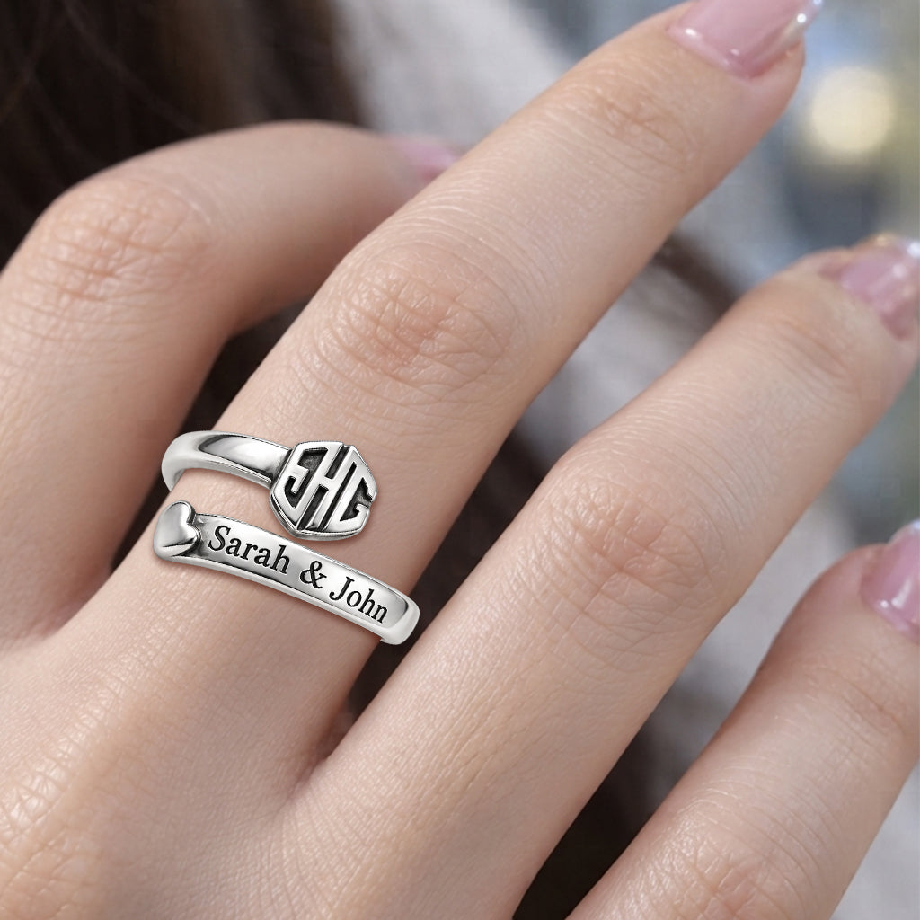 You & Me We Got This - Personalized Couple Signet Ring & Cuff Ring