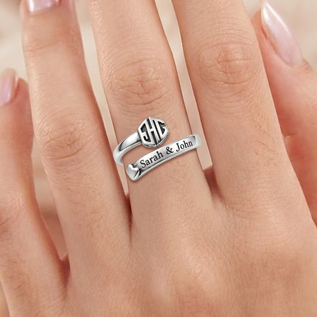 You & Me We Got This - Personalized Couple Signet Ring & Cuff Ring