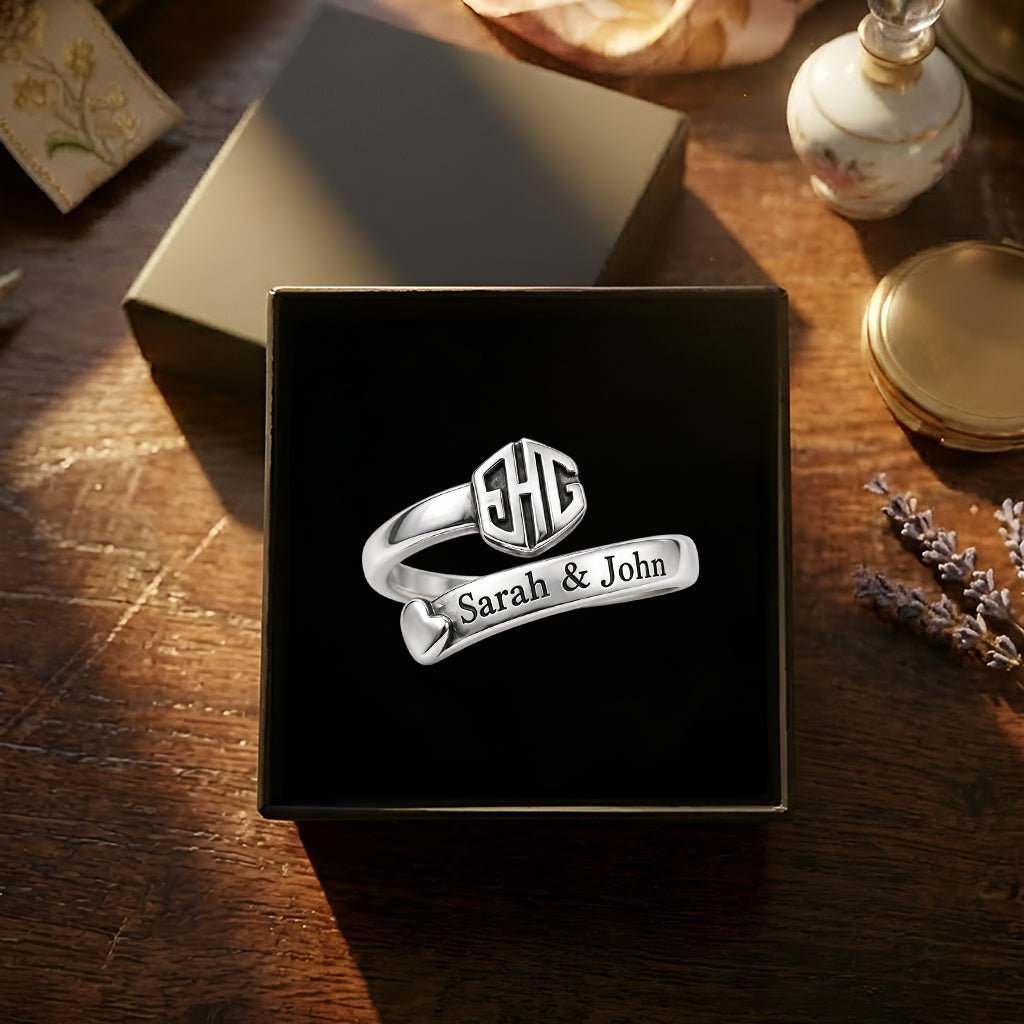 You & Me We Got This - Personalized Couple Signet Ring & Cuff Ring