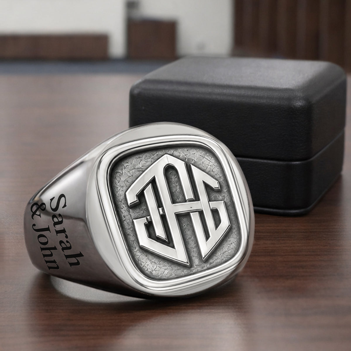 You & Me We Got This - Personalized Couple Signet Ring & Cuff Ring