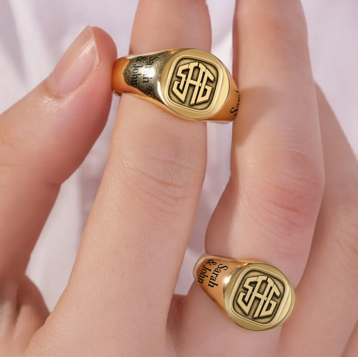 You & Me We Got This - Personalized Couple Signet Ring & Cuff Ring