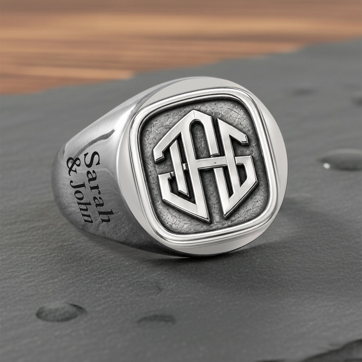 You & Me We Got This - Personalized Couple Signet Ring & Cuff Ring