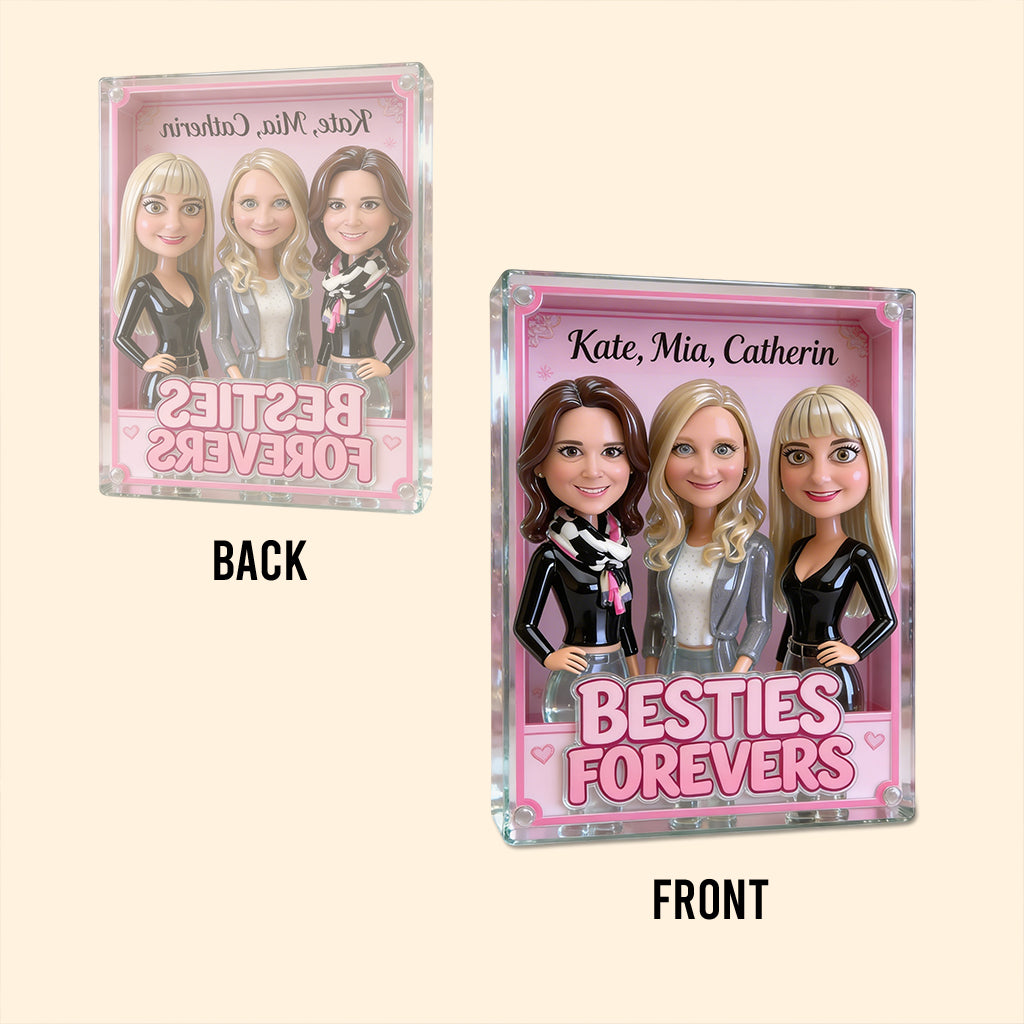 Besties Forevers - Personalized Bestie Custom Shaped Acrylic Plaque