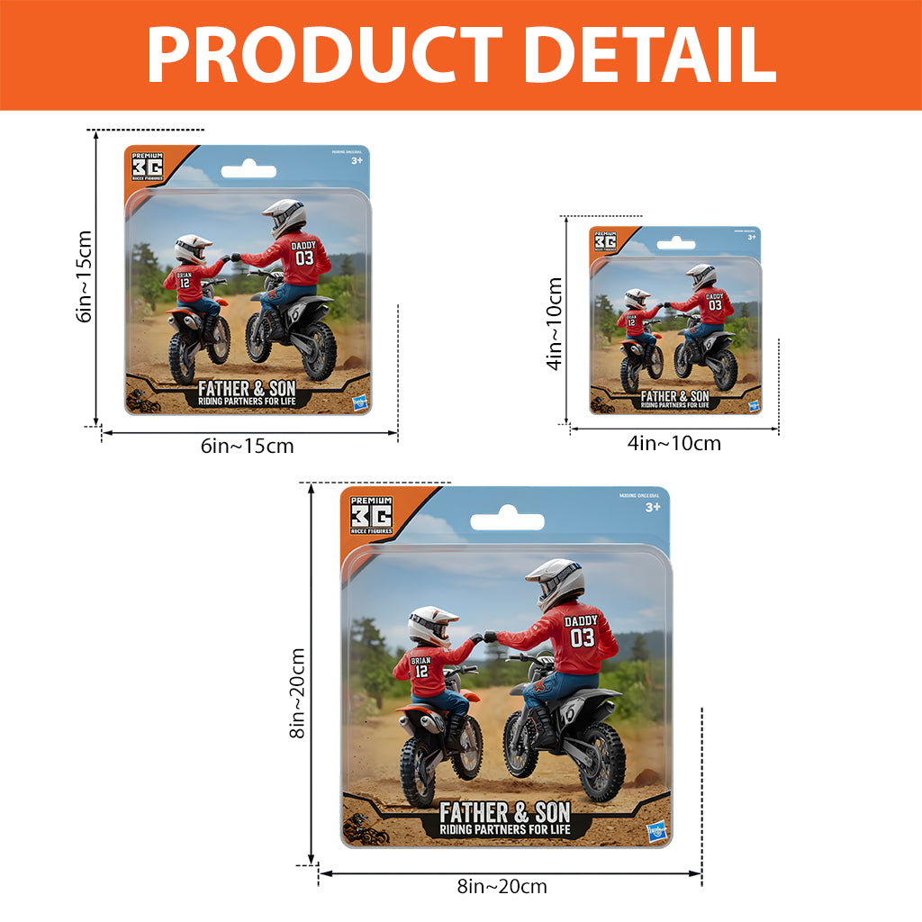 Dirt Bike Dad And Kid - Personalized Dirt Bike Custom Shaped Acrylic Plaque