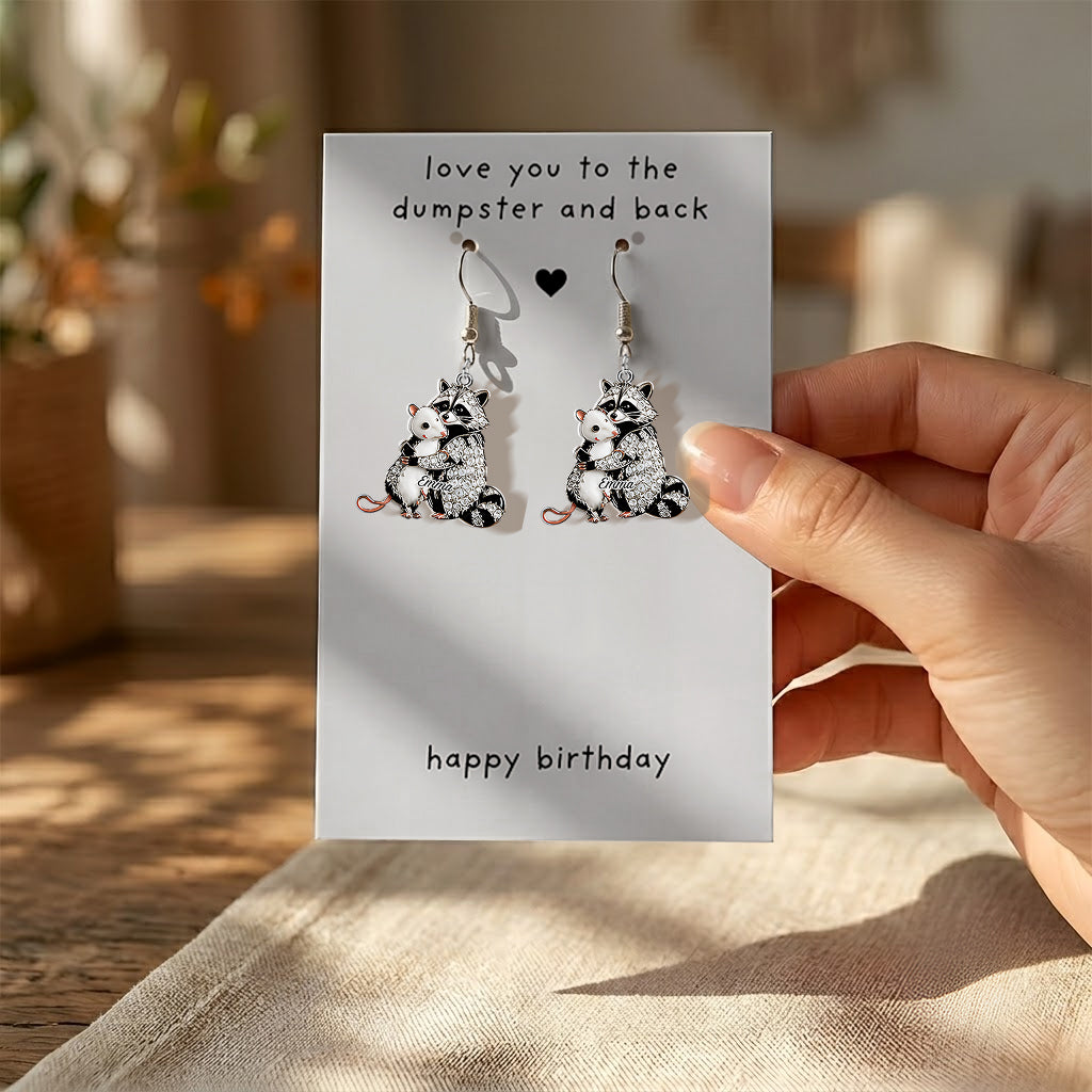 Happy Birthday - Personalized Birthday Earrings With Card