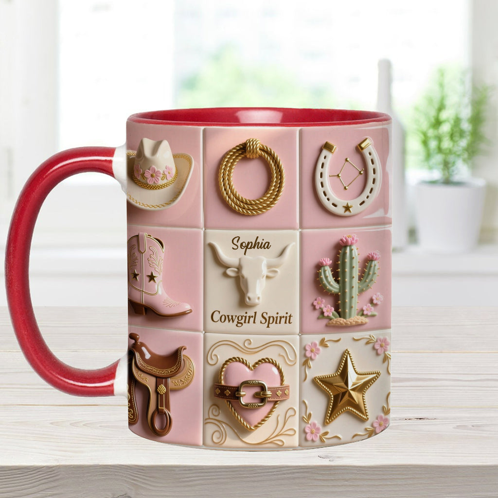 Cowgirl Spirit - Personalized Cowgirl Accent Mug