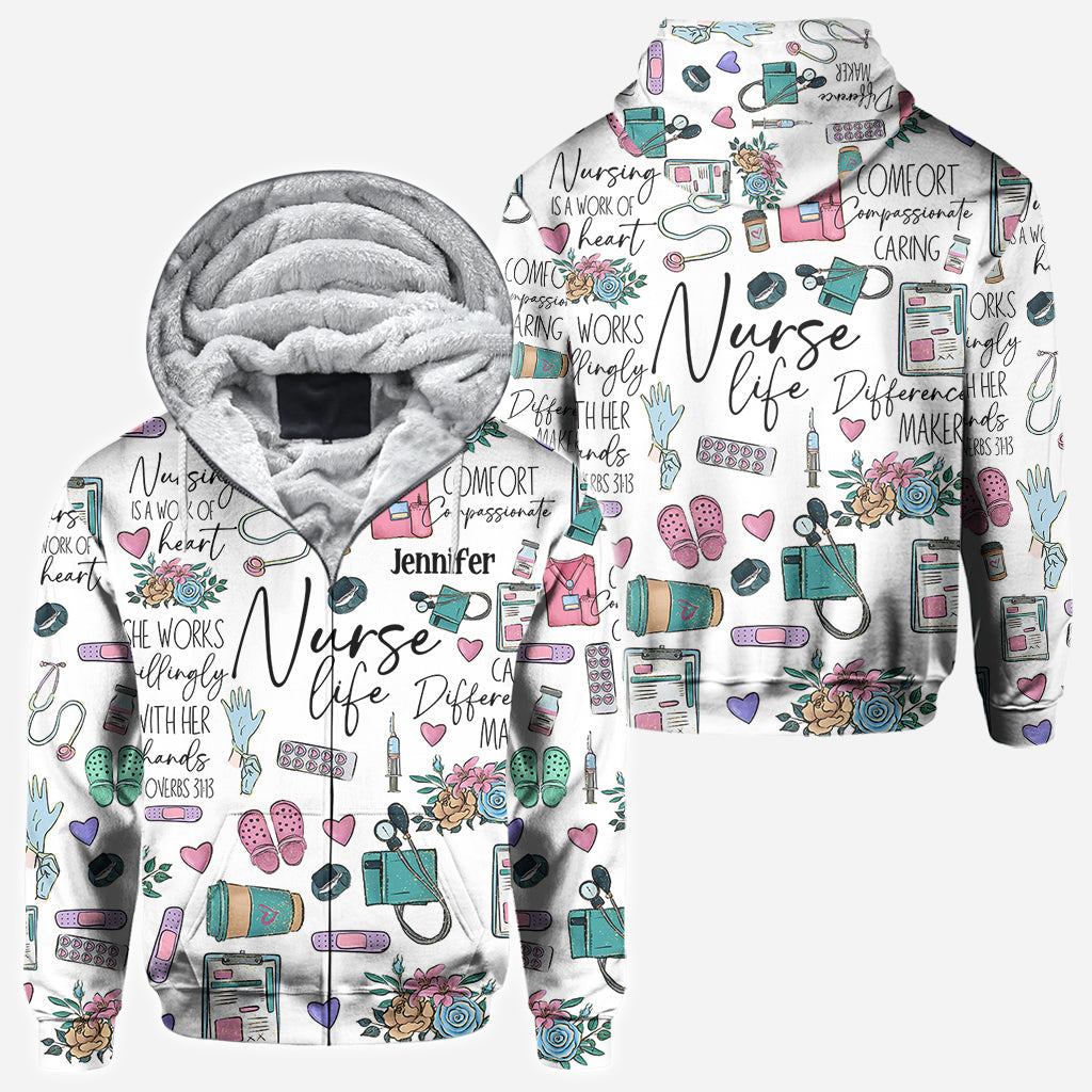 Nursing Is A Work Of Heart - Personalized Nurse All Over Shirt