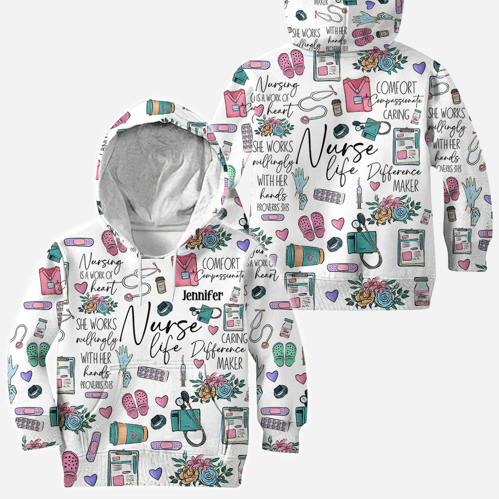 Nursing Is A Work Of Heart - Personalized Nurse All Over Shirt