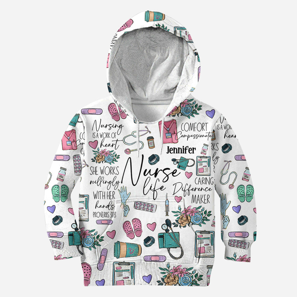 Nursing Is A Work Of Heart - Personalized Nurse All Over Shirt