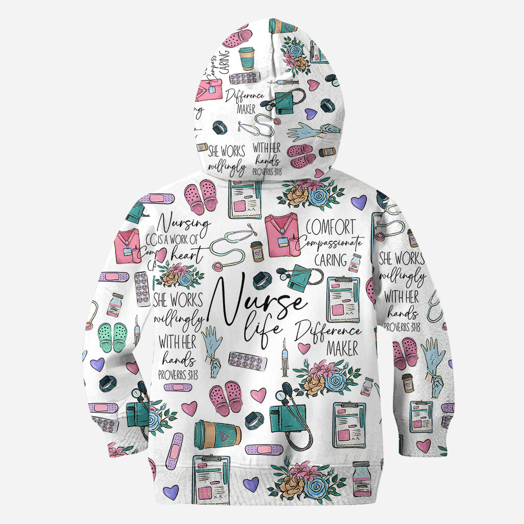 Nursing Is A Work Of Heart - Personalized Nurse All Over Shirt