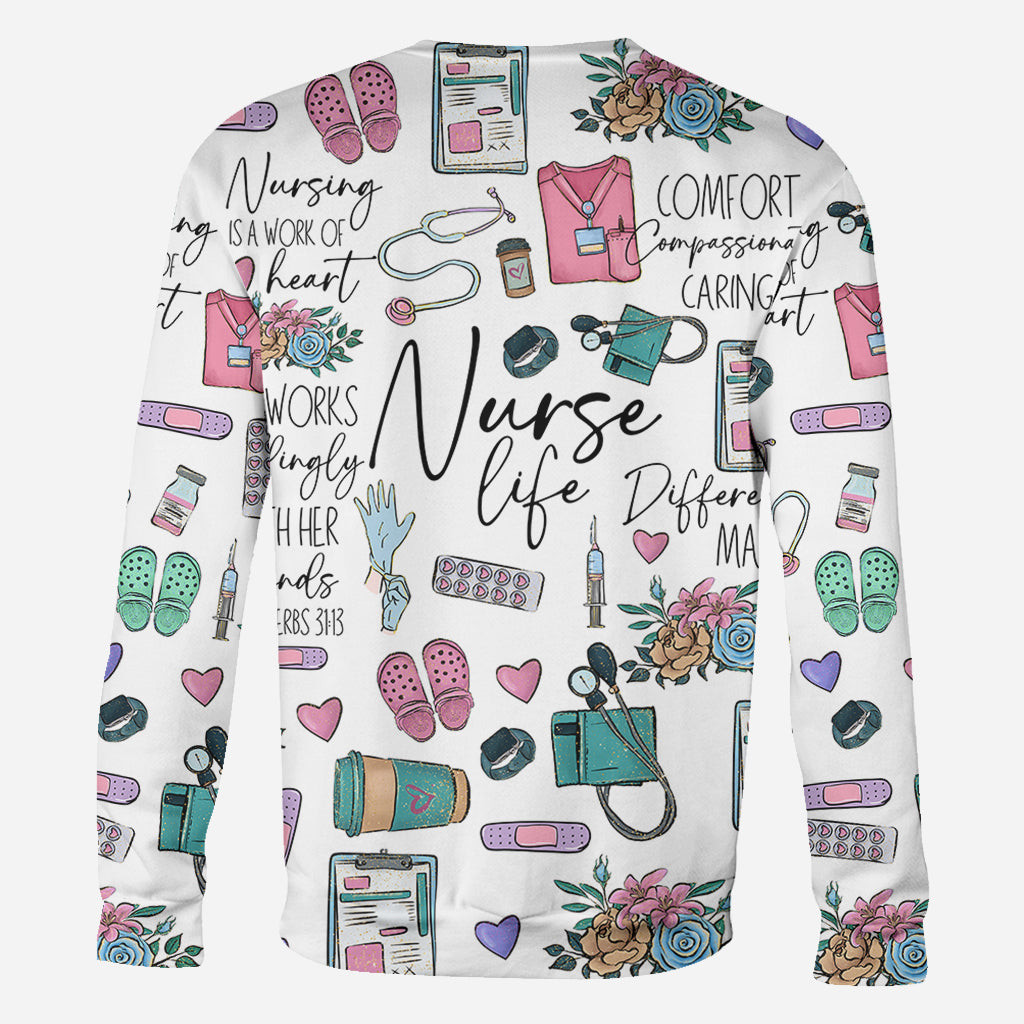 Nursing Is A Work Of Heart - Personalized Nurse All Over Shirt